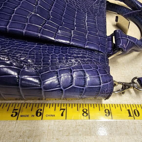 Etienne Aigner Purple Leather Croc Embossed Crossbody Bag Colorful Y2K - Picture 10 of 16